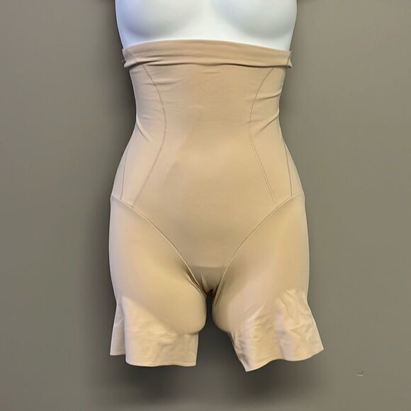 Naomi & Nicole Tan Pull-up Tummy and Waist Control One-Piece Shapewear Short- Sm - Picture 1 of 11